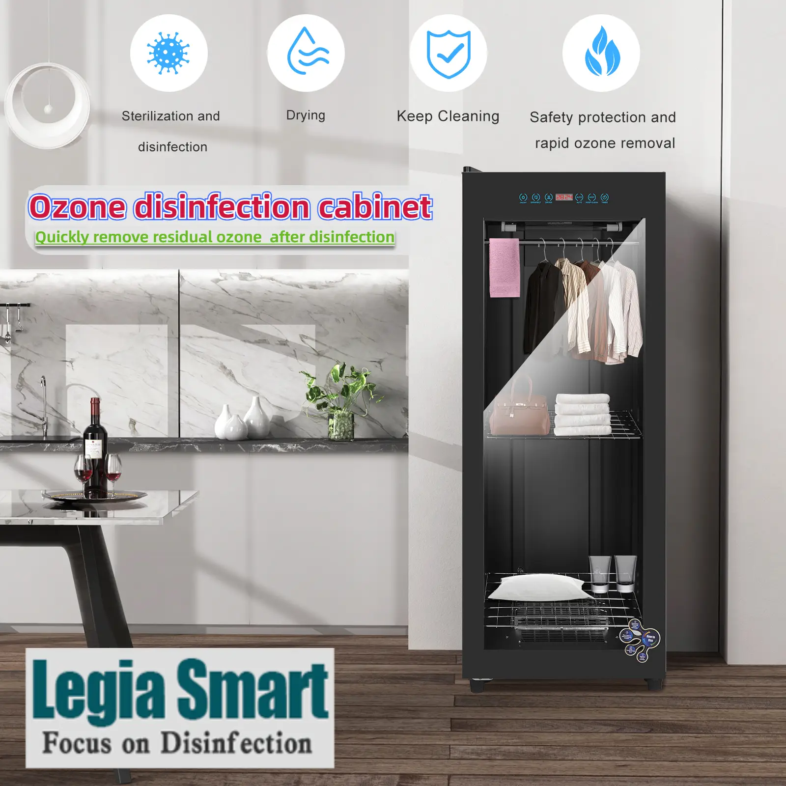 Legia Smart ZTP268K 268L UV ozone disinfection cabinet